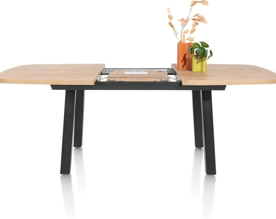 Pavarotti, uitschuiftafel 160 (+ 50) x 110 cm - 4-poot - metaal - tafelpoten (4) metaal