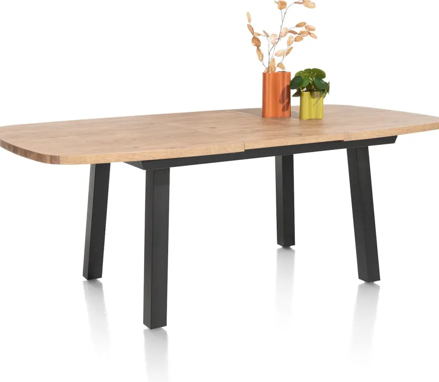 Pavarotti, uitschuiftafel 160 (+ 50) x 110 cm - 4-poot - metaal - tafelpoten (4) metaal