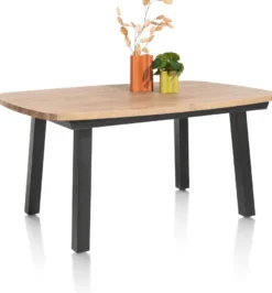 Pavarotti, uitschuiftafel 190 (+ 60) x 110 cm - 4-poot - metaal
