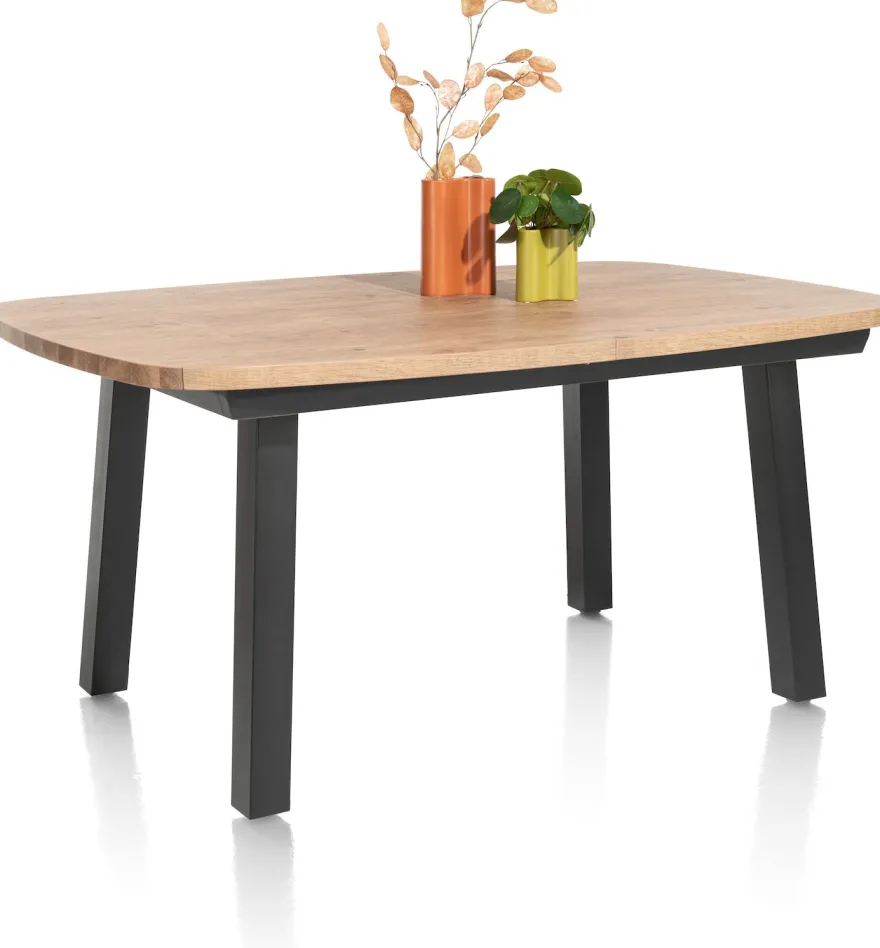 Pavarotti, uitschuiftafel 190 (+ 60) x 110 cm - 4-poot - metaal