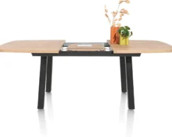Pavarotti, uitschuiftafel 190 (+ 60) x 110 cm - 4-poot - metaal