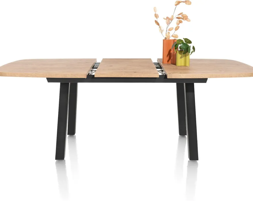 Pavarotti, uitschuiftafel 190 (+ 60) x 110 cm - 4-poot - metaal