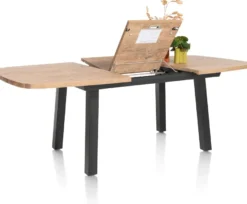 Pavarotti, uitschuiftafel 190 (+ 60) x 110 cm - 4-poot - metaal