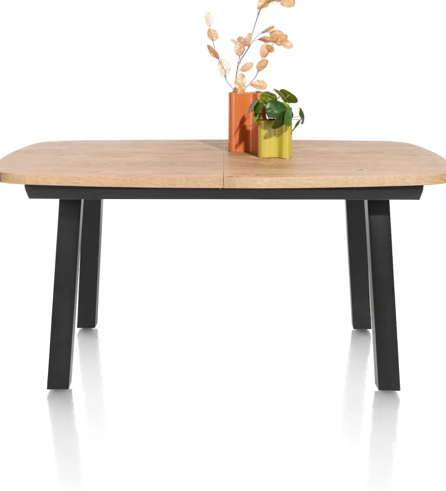 Pavarotti, uitschuiftafel 190 (+ 60) x 110 cm - 4-poot - metaal
