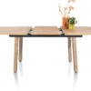 Pavarotti, uitschuiftafel 190 (+ 60) x 110 cm - 4-poot - metaal met houtinleg - tafelpoten (4) met houtinleg