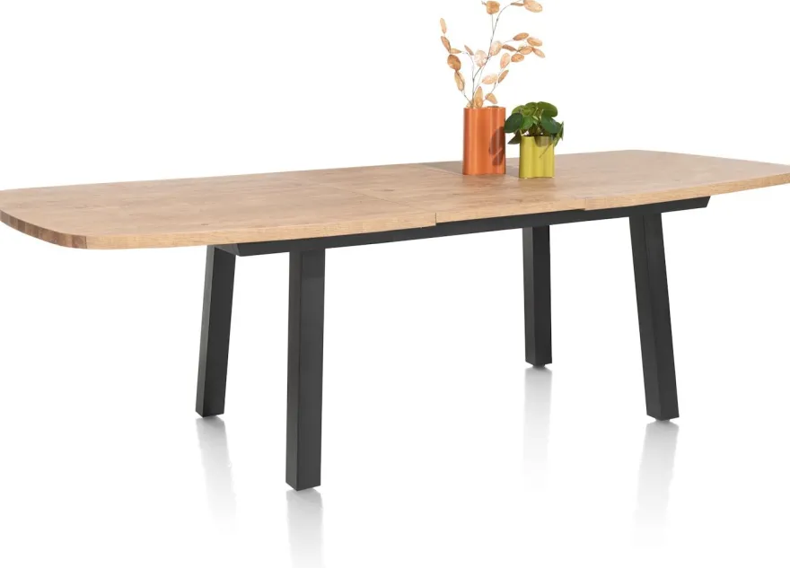 Pavarotti, uitschuiftafel 190 (+ 60) x 110 cm - 4-poot - metaal - tafelpoten (4) metaal