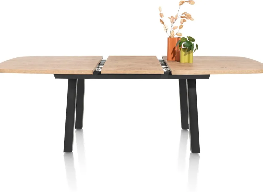 Pavarotti, uitschuiftafel 190 (+ 60) x 110 cm - 4-poot - metaal - tafelpoten (4) metaal