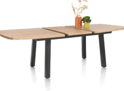 Pavarotti, uitschuiftafel 190 (+ 60) x 110 cm - 4-poot - metaal - tafelpoten (4) metaal