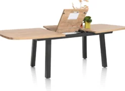 Pavarotti, uitschuiftafel 190 (+ 60) x 110 cm - 4-poot - metaal - tafelpoten (4) metaal
