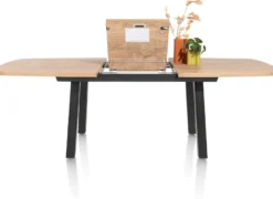 Pavarotti, uitschuiftafel 190 (+ 60) x 110 cm - 4-poot - metaal - tafelpoten (4) metaal