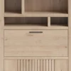 Pavie, bergkast 100 cm - 2-deuren + 1-klep + 6-niches (+ LED) - natural