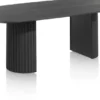 Pavie, eetkamertafel ovaal 240 x 120 cm (houten poot) - castle black