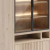 Pavie, vitrine 100 cm - 2-glasdeuren + 2-deuren + 2-niches (+ LED) - natural