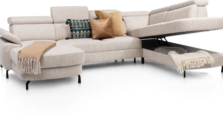 Pertina, longchair links - 2,5 zits zonder arm - ottomane big rechts