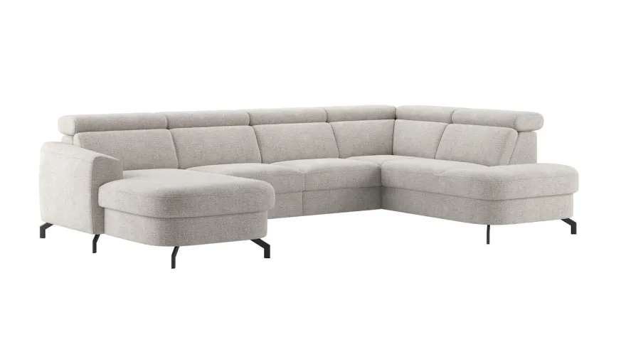Pertina, longchair links - 2,5 zits zonder arm - ottomane big rechts