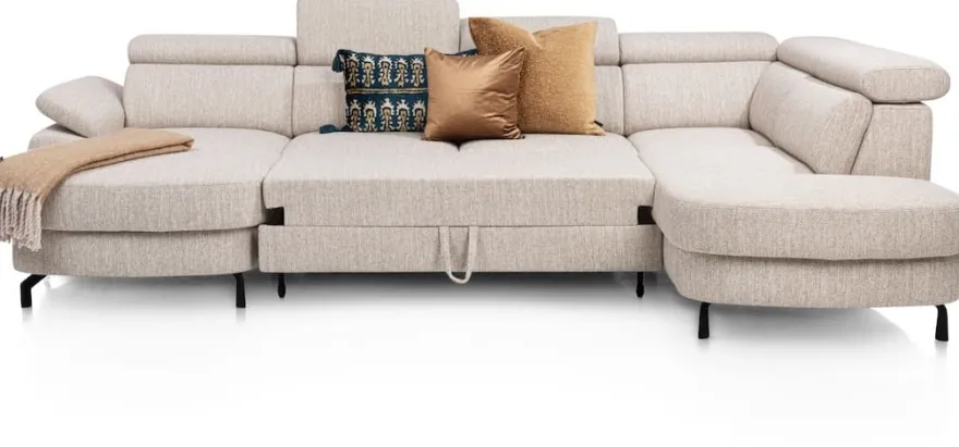 Pertina, longchair links - 2,5 zits zonder arm - ottomane big rechts