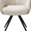 Pippa, Armstoel + pocket - 180 graden draaibaar - rough off black frame - knock down - combi oregon-sevilla - beige