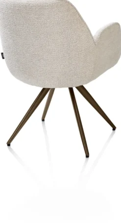 Pippa, Armstoel + pocket - 180 graden draaibaar - steelbrown frame - knock down - sevilla