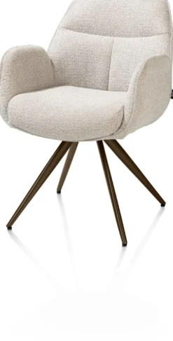 Pippa, Armstoel + pocket - 180 graden draaibaar - steelbrown frame - knock down - sevilla