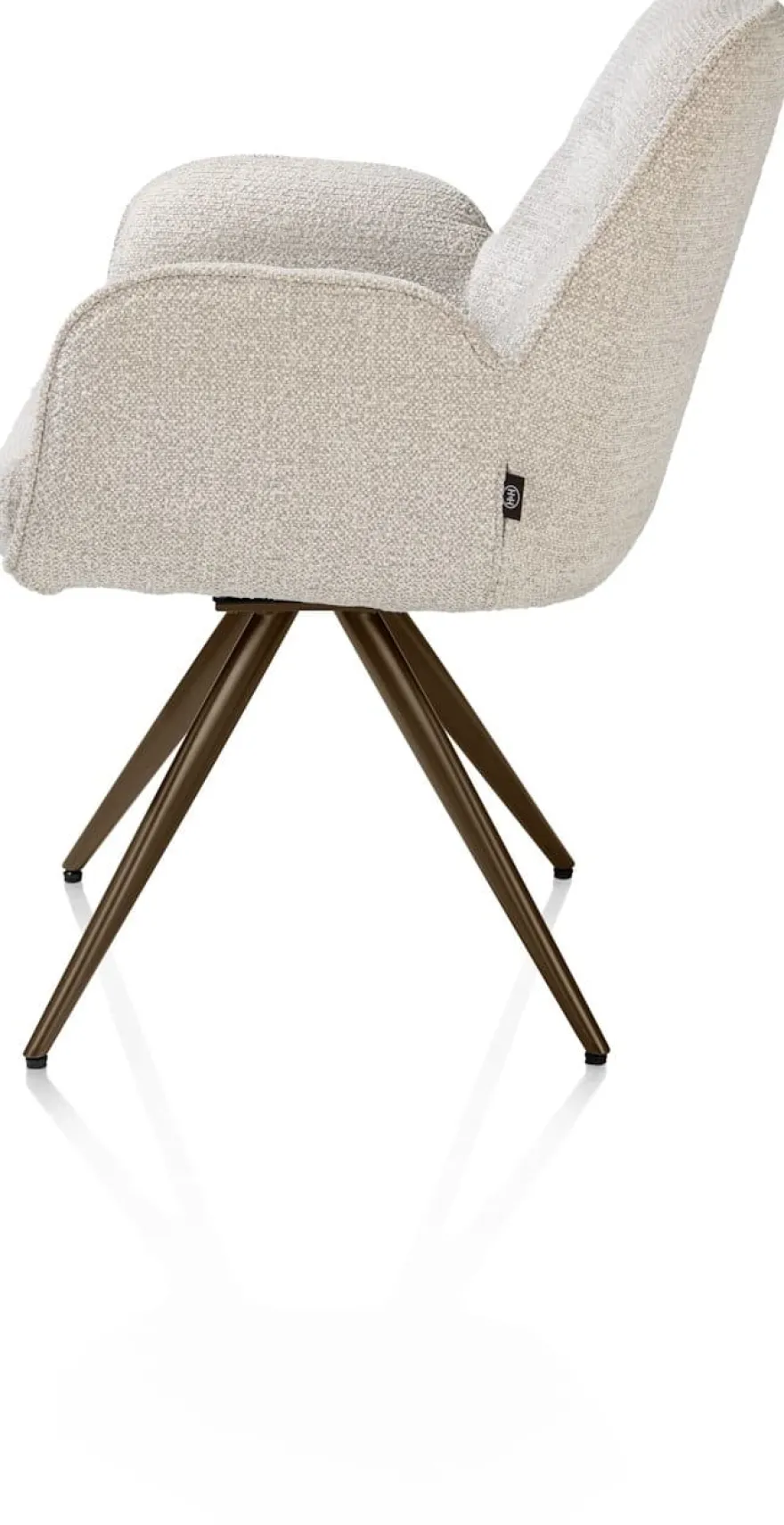 Pippa, Armstoel + pocket - 180 graden draaibaar - steelbrown frame - knock down - sevilla