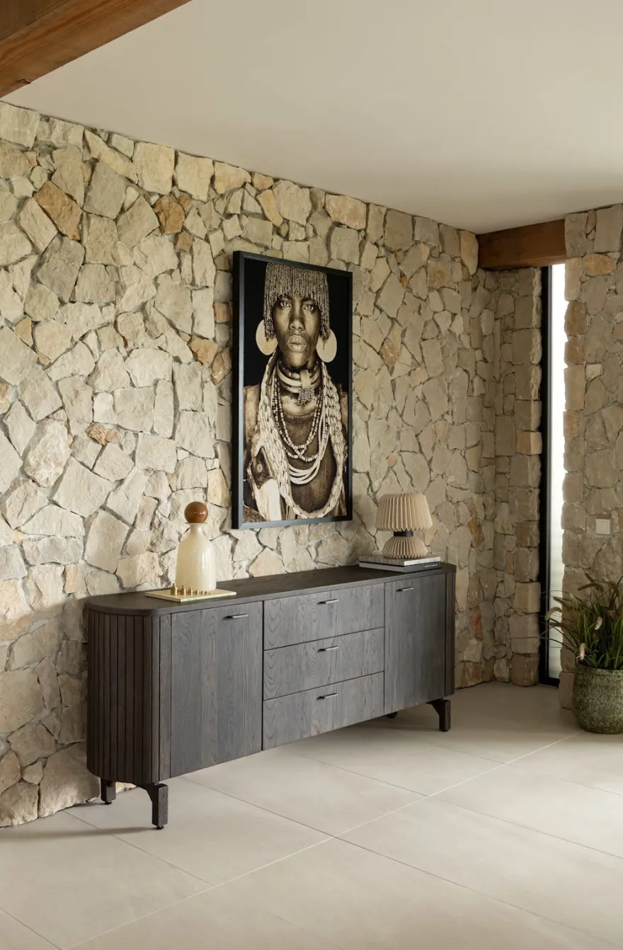 Ravello, dressoir 220 cm - 2-deuren + 3-laden - Basalt