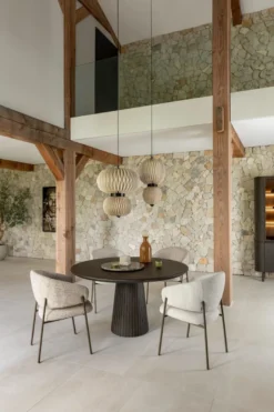 Ravello, eetkamertafel rond 140 cm - Basalt