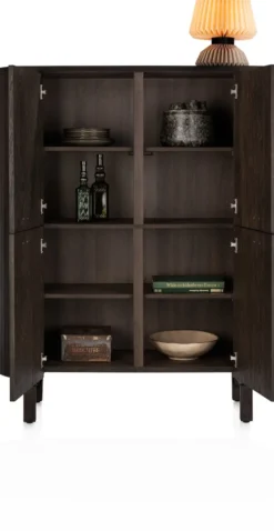 Ravello, highboard 125 cm - 4-deuren - Basalt