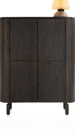 Ravello, highboard 125 cm - 4-deuren - Basalt