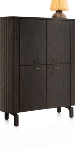 Ravello, highboard 125 cm - 4-deuren - Basalt
