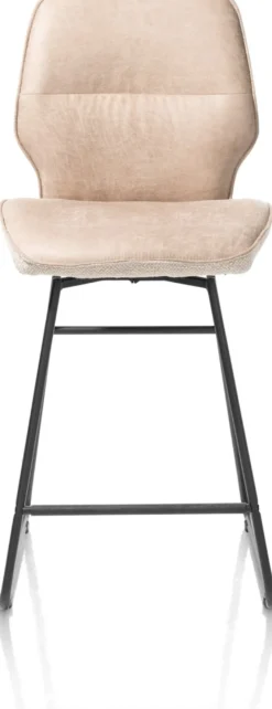 Ravi, barstoel zwart frame (ROB) - draaibaar - combi Secilia & Toba - beige