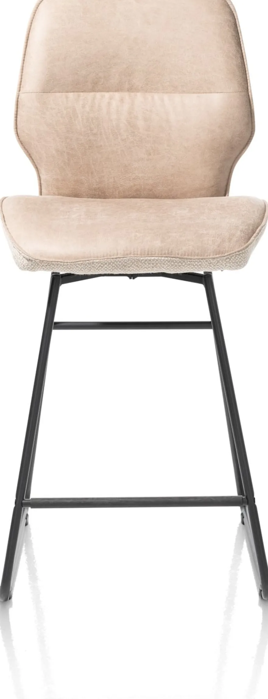 Ravi, barstoel zwart frame (ROB) - draaibaar - combi Secilia & Toba - beige