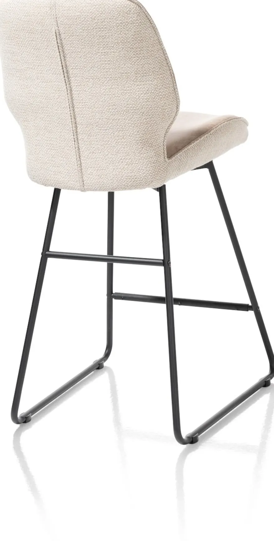 Ravi, barstoel zwart frame (ROB) - draaibaar - combi Secilia & Toba - beige