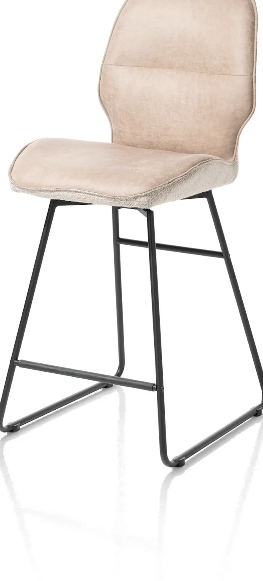 Ravi, barstoel zwart frame (ROB) - draaibaar - combi Secilia & Toba - beige