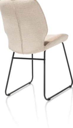 Ravi, eetkamerstoel zwart frame (ROB) - combi Secilia & Toba - beige