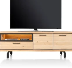 Ridgefield, lowboard 170 cm - 2 deuren + 1-lade + 1-niche (+ LED) - natural