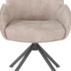 Riley, armstoel 4-poots grafiet frame met relaxsysteem - draaibaar + pocket - stof Taurus - Kiezel