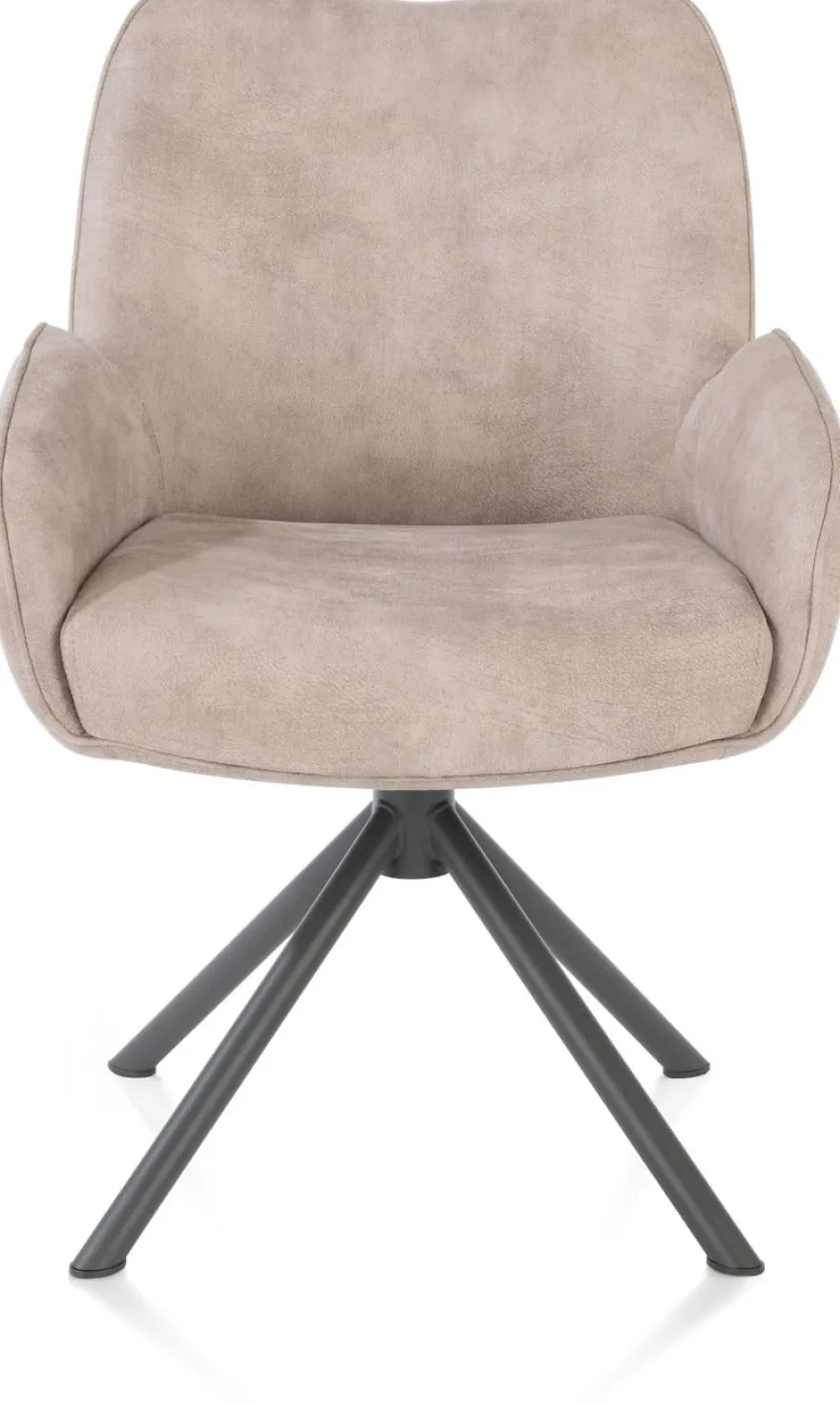 Riley, armstoel 4-poots grafiet frame met relaxsysteem - draaibaar + pocket - stof Taurus - Kiezel
