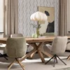 Riley, armstoel 4-poots grafiet frame met relaxsysteem - draaibaar + pocket - stof Cadiz - Creme