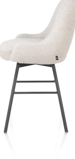 Rocco, barstoel - draaibaar + pocket - graphiet - stof Brioni - Creme
