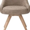 Rocco, eetkamerstoel - draaibaar + pocket - naturel eiken - stof Oregon - beige