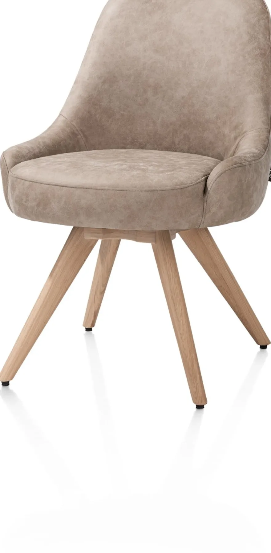 Rocco, eetkamerstoel - draaibaar + pocket - naturel eiken - stof Oregon - beige