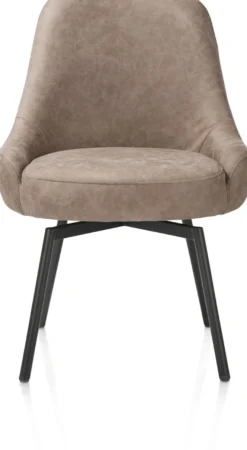 Rocco, eetkamerstoel - draaibaar + pocket - graphiet - stof Oregon - beige