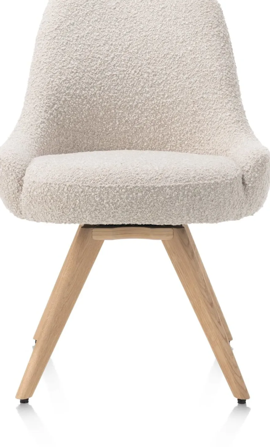 Rocco, eetkamerstoel - draaibaar + pocket - naturel eiken - stof Brioni - Creme