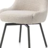 Rocco, eetkamerstoel - draaibaar + pocket - graphiet - stof Brioni - Creme