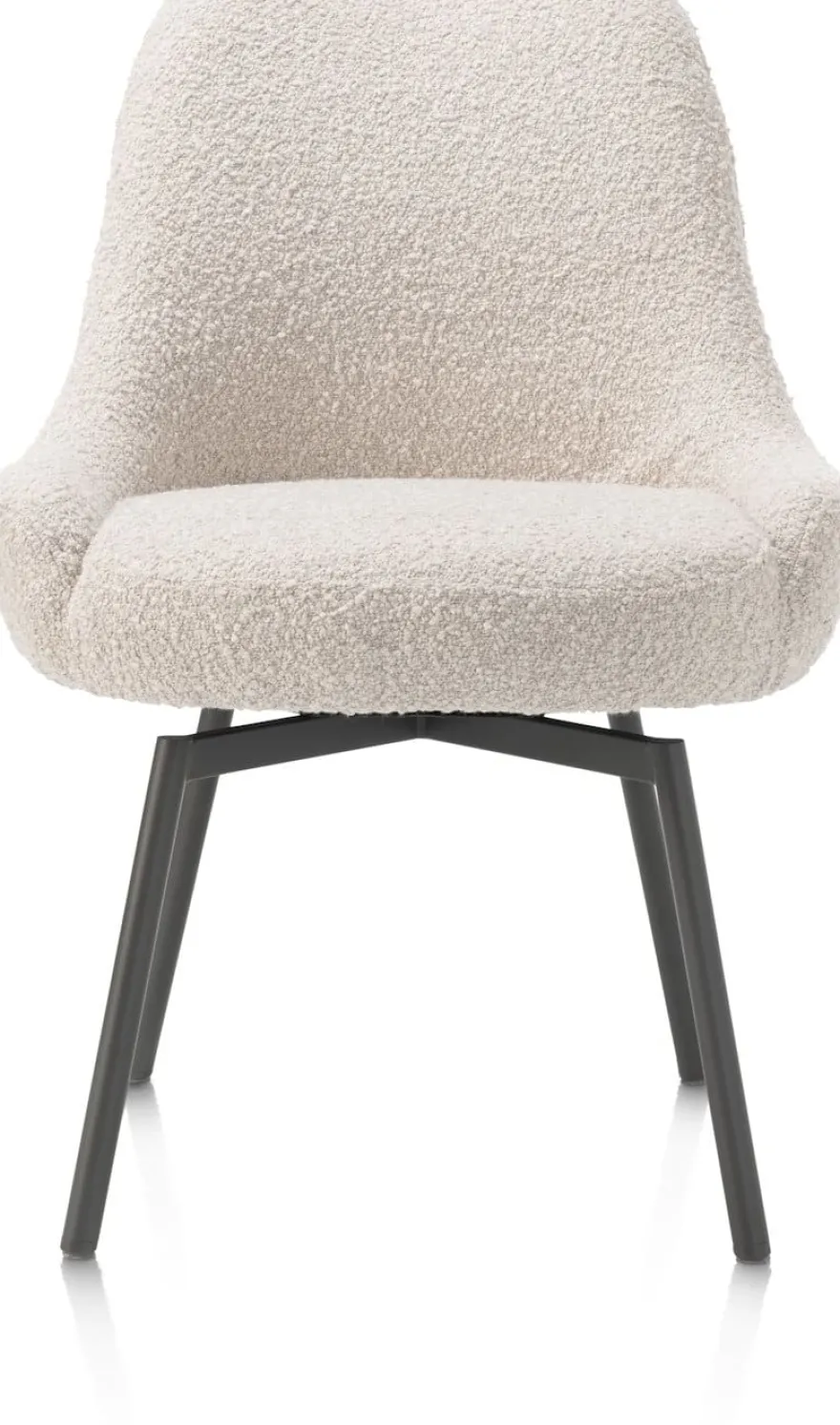 Rocco, eetkamerstoel - draaibaar + pocket - graphiet - stof Brioni - Creme