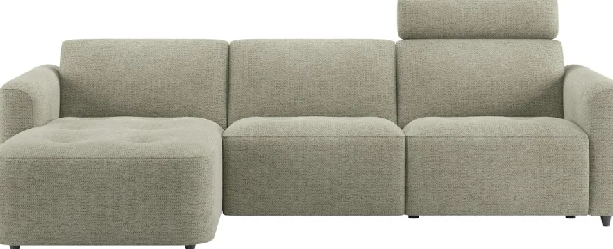 Rochelle, longchair links - 3 zits rechts electrisch verstelbaar met hoofdsteun