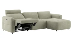 Rochelle, 3 zits links electrisch verstelbaar met hoofdsteun - longchair rechts
