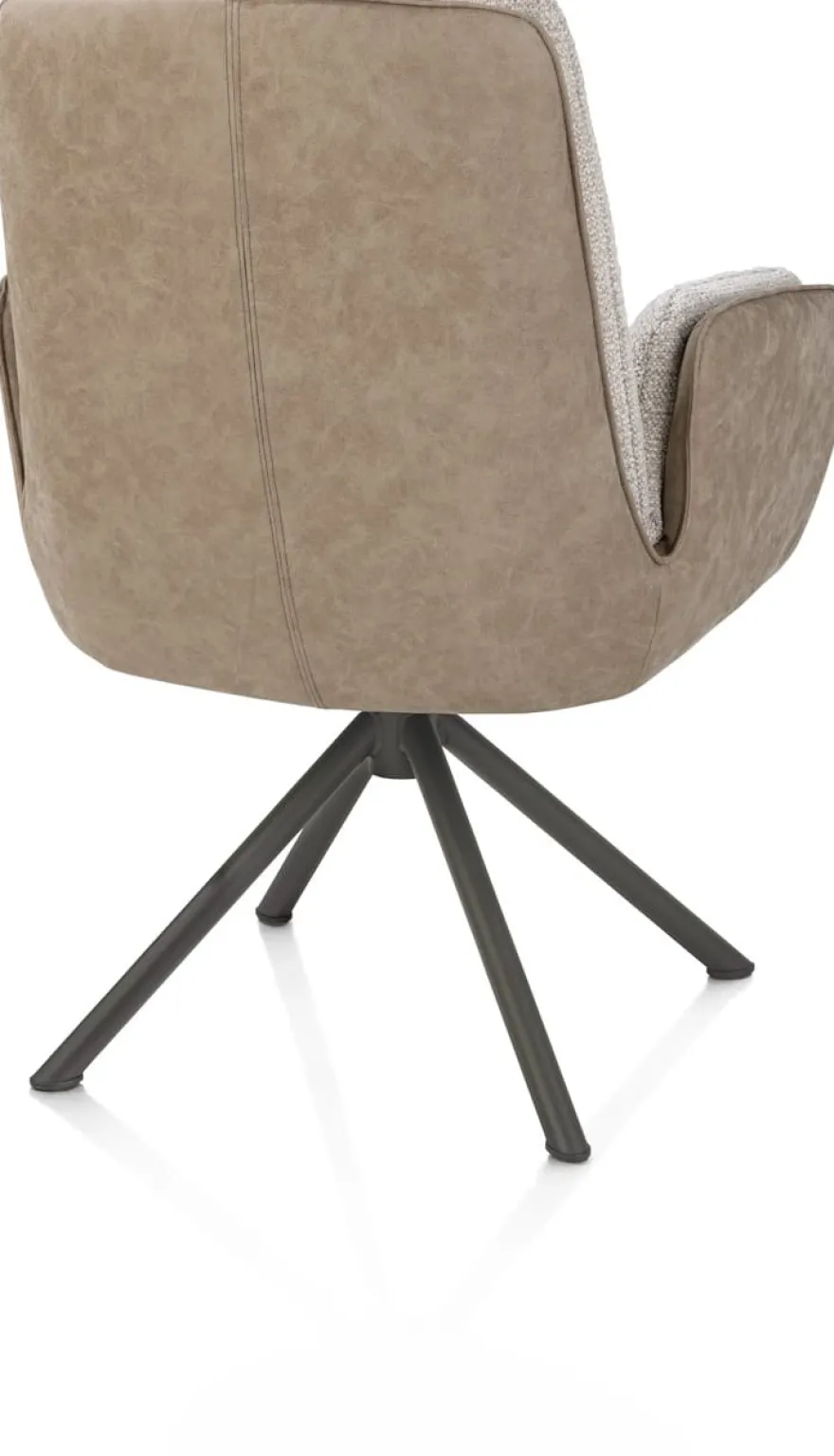 Theros, Armstoel 4-poots graphiet frame met relax-systeem - draaibaar - stof oregon/sevilla - beige