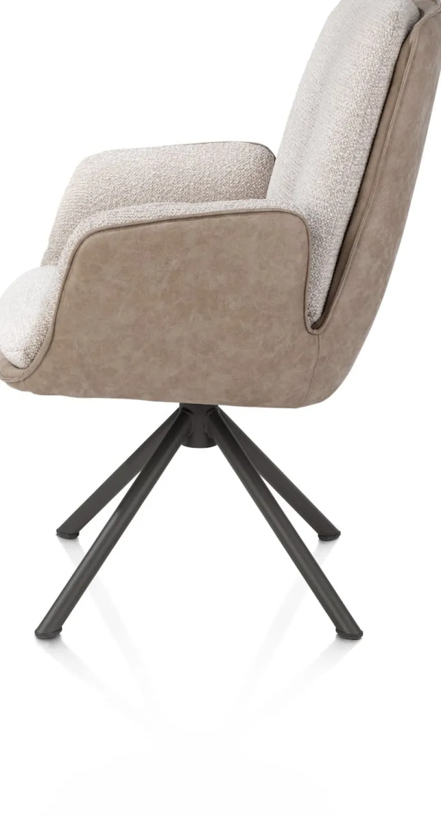 Theros, Armstoel 4-poots graphiet frame met relax-systeem - draaibaar - stof oregon/sevilla - beige