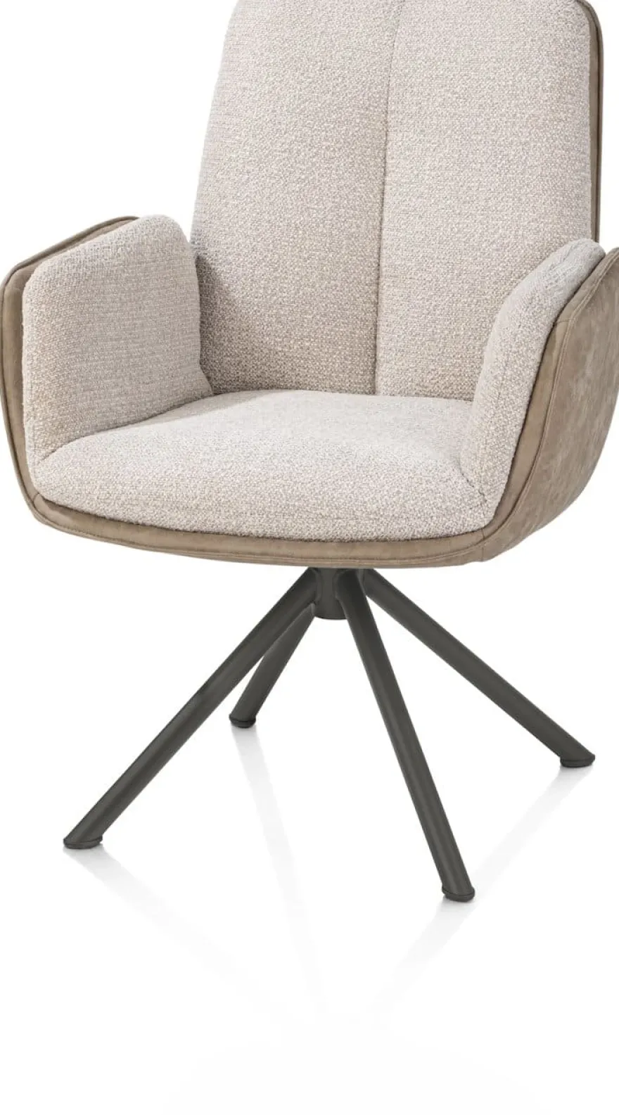Theros, Armstoel 4-poots graphiet frame met relax-systeem - draaibaar - stof oregon/sevilla - beige